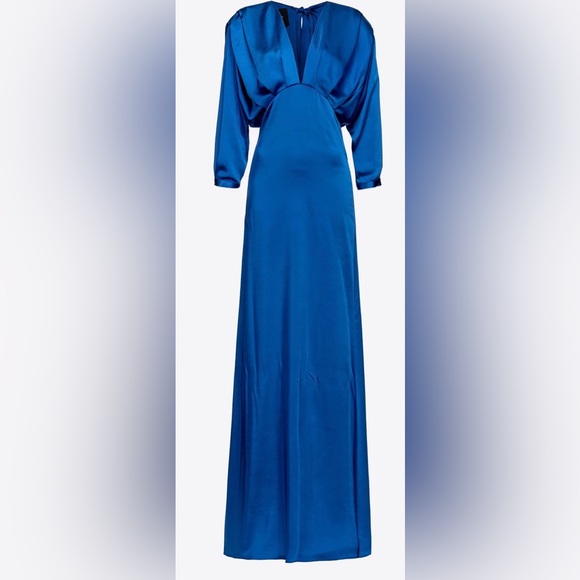 🦋Blue PINKO Satin Dress w/Bow 🦋 - Picture 3 of 6